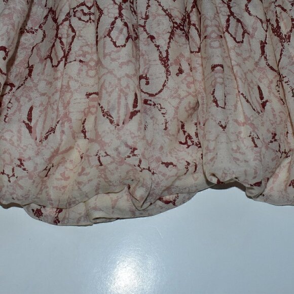 Elie Tahari Cotton Silk Blend Weighted Hem Print Skirt Size 4 - Picture 8 of 10